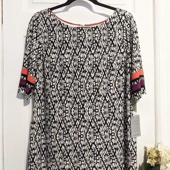 Eliza J Printed Shift Dress Long Sleeves Brand New - Picture 2 of 7